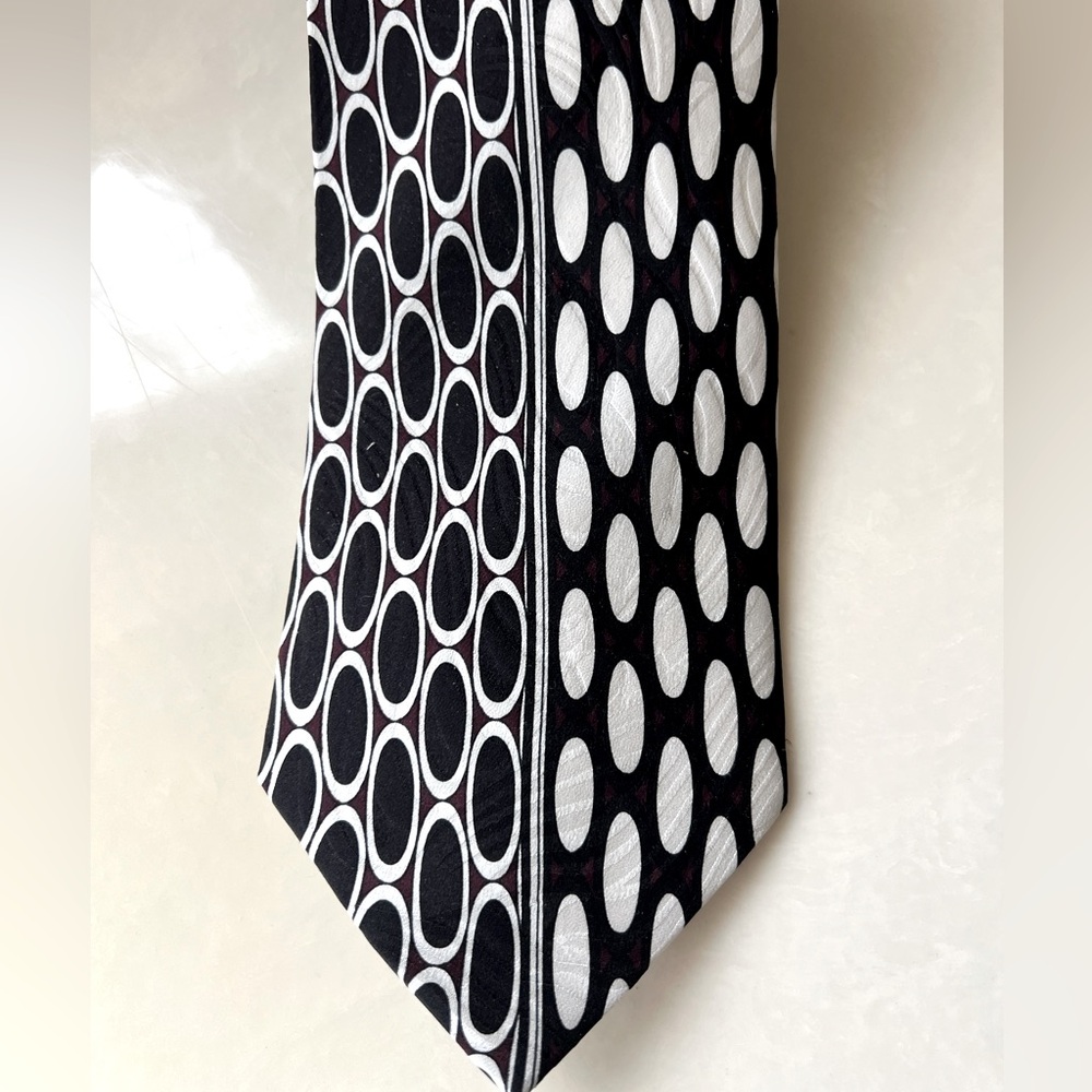 black and white mens tie